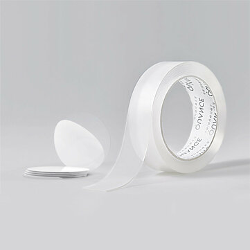 Quange 2M Reusable Transparent No Trace Double-sided Tape Acrylic Waterproof Adhesive Fixing Tape w/ 10Pcs/set Round Tape Sheets from Xiaomi Youpin