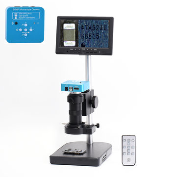 HAYEAR 34MP 1080P USB Digital Industry Video Soldering Microscope Camera 7 Inch LCD Screen 100X C-MOUNT Lens Zoom 40 LED Light For PCB Repair