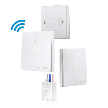 BlitzWolf&reg; BW-SS2 1/2/3 Gang RF433MHz DIY Module Self-power Lamp Light LED Bulb Wireless Remote Control Wall Panel Switch