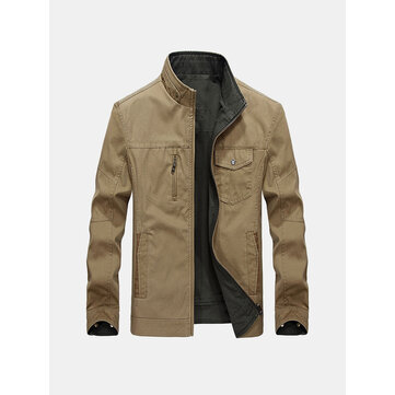 メンズ100％コットン2サイドPlusサイズルーズ防風ジャケット