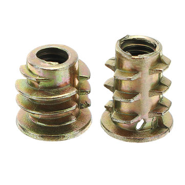 Suleve M5ZN1 50Pcs M5x10mm Zinc Alloy Wood Furniture Hex Socket Drive Head Screw-in Threaded Insert Nut