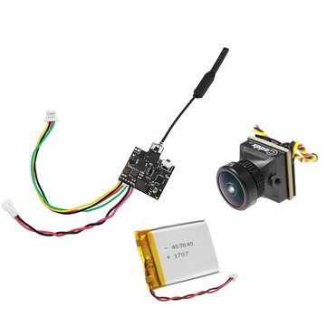 Eachine VTX03S + Caddx Turbo EOS2 All in One 0/25/50/100/200mw 40CH 5.8G FPV Transmitter 4:3 1200TVL 2.1mm Mini FPV Camera with 3.7V 500mAh LiPo Battery