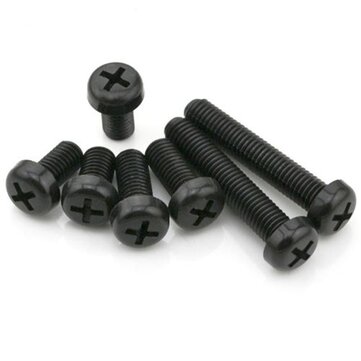 Suleveâ„¢ M3NP1 50Pcs M3 Nylon Screw Bolt Black Round Phillips Screw Nut Nylon PCB Standoff Assortment 5-25mm