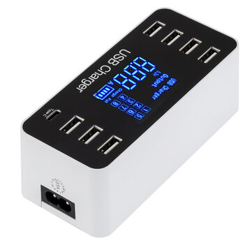 5V 8A 40W LCD Digital Display 8 Port USB Charger Recharging Hub Charging Station