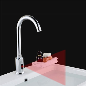 Boiroo Automatic Infrared Sensor Kitchen Basin Sink Faucet Single Cold Tap Single Handle Deck Mount With Hose Controller Box Hands Free Medical Sensor