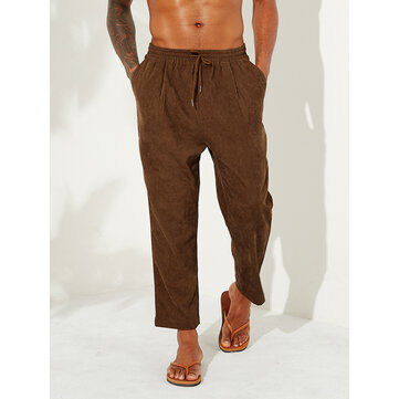 Мужская вельветовая куртка сплошной цвет Винтаж Брюки