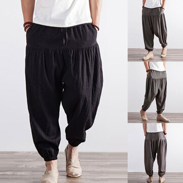Pantalons rétro hommes sarouel hommes pantalons croisés occasionnels pantalons baggy pantalons longs alibaba