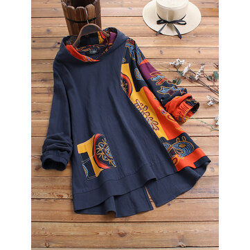 بالإضافة إلى حجم خمر المطبوعة خليط غير النظامية مقنعين بلوزة