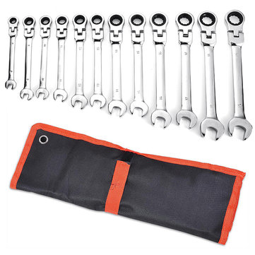 12Pcs Combination Ratcheting Wrench Set Metric 8-19MM /& Standard Spanner Tool