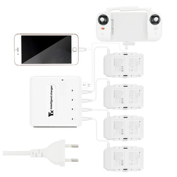 YX 6-in-1 Multi Charging Hub Inteligente Bater&iacute;a Control remoto Cargador de tel&eacute;fono para FIMI X8 SE RC Drone Cuadric&oacute;ptero