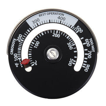 Magnetic Stove Thermometer Flue Fireplace Pipe Heat Multi Fuel Woodstove Stove Temperature Monitor