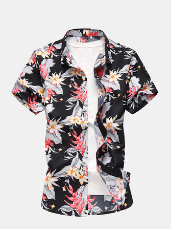 Hawaii&nbsp;Floral&nbsp;Printing&nbsp;Plus&nbsp;Size&nbsp;Leisure Holiday Beach Camicia