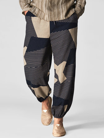 Męskie&nbsp;spodnie&nbsp;ze&nbsp;100%&nbsp;bawełny&nbsp;sznurkiem luźne spodnie na co dzień