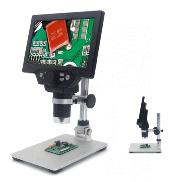 MUSTOOL G1200 Digital Microscope 12MP 7 Inch Large Color Screen Large Base LCD Display 1-1200X Continuous Amplification Magnifier with Aluminum Alloy Stand Power Supply Version