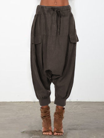 Causal Loose Elastic Waist Harem Pants