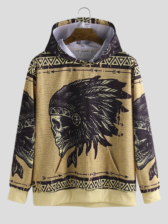 Männer Stamm Charaktere gedruckt Langarm Hoodies Sweatshirts