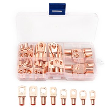 60Pcs SC Series Bare Terminals Wire Connector Terminal Copper Lug Ring Seal Wire Connectors Assorted Kit