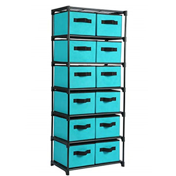 Homebi Storage Chest Shelf Unit 12 Drawer Storage Cabinet With 6