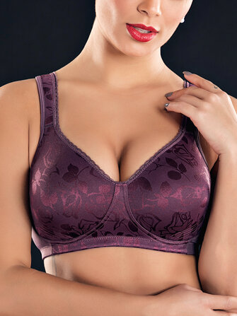 FULLGLADY Plus Maat Wireless bedrukte kanten bandjes BH