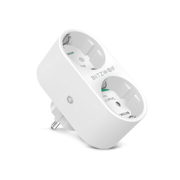 BlitzWolf® BW-SHP7 16A 2 EM 1 Dual UE Plug Smart WIFI Tomada Independente remoto Controlador Estatísticas de eletricidade Estatísticas Temporizador de interruptor de luz doméstico