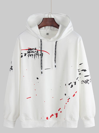 Casual sweater met capuchon met trekkoord voor heren