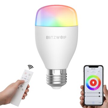 BlitzWolf® BW-LT27 AC100-240V RGBWW + CW 9W E27 APP Smart LED Trabalho com lâmpadas com Alexa Assistente do Google + IR Controle Remoto 