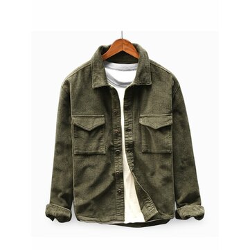 Heren&nbsp;Corduroy&nbsp;Vintage&nbsp;dubbele&nbsp;zakken&nbsp;losse comfortabele jassen