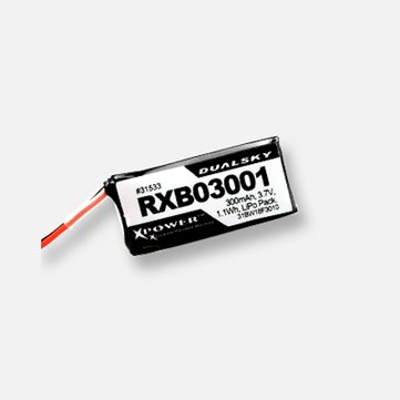 DUALSKY RXB03001 300mAh 3.7V 2C/30C LiPo Battery TJC8 3P for Receiver RX DLG HLG Mini G.lider Micro RC Drone F3A Helicopter Racing Drone Quadcopter Airplane