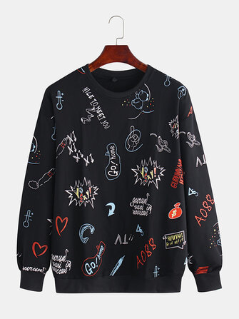 Mens Funny Cartoon Slogan Schöne Casual Swetshirts Pullover