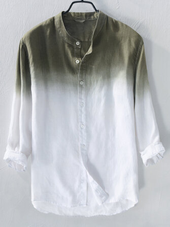 رجل التدرج اللون القطن تنفس العصرية قمصان عادية