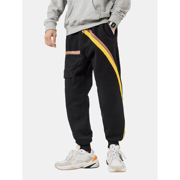 Hombres Plus Velvet Thick Hit Color Harem Aptitud Sports Large