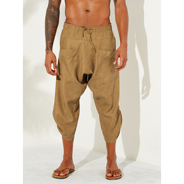 Męskie sztruksowe spodnie w stylu vintage w jednolitym kolorze