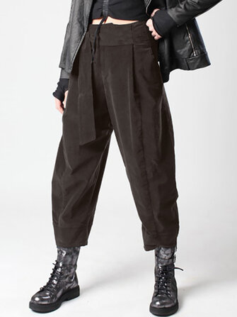 Frauen elastische hohe Taille Harem lange Hosen