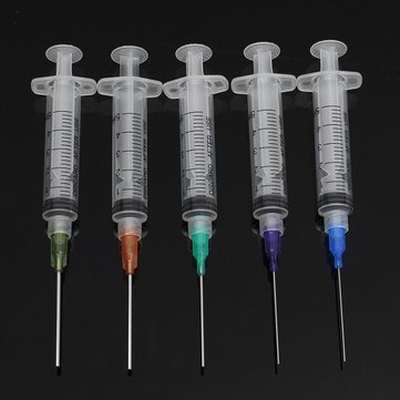 5Pcs/Set 5ml Syringe Dispensing Needle Kits 1.5'' Blunt Tip Needles for Refilling and Measuring Liquids Industrial Glue Applicator