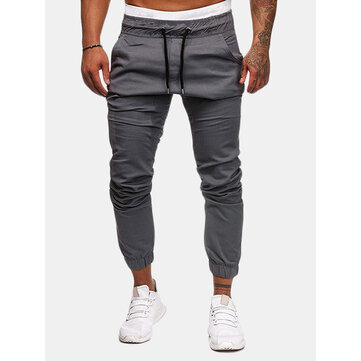 Casual Elastic Waist Drawstring Pants