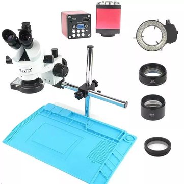 Camera Upgraded to 20MP Industry 3.5X-90X Simul-focal Trinocular Stereo Microscope VGA HD Video Camera For Phone PCB Soldering Repair Lab