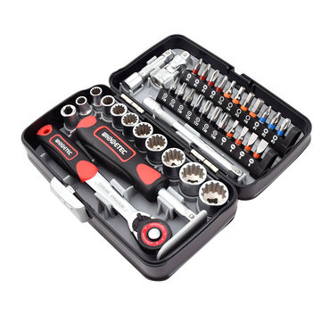 38PCS S2 Mini Ratchet Wrench Socket Screwdriver Screw Driver Set 1/4 Socket Hex Torx Slot Bit Bike Hosehould Repair Tool
